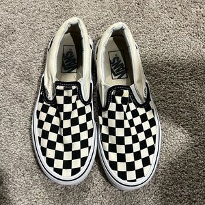 Checkered print vans